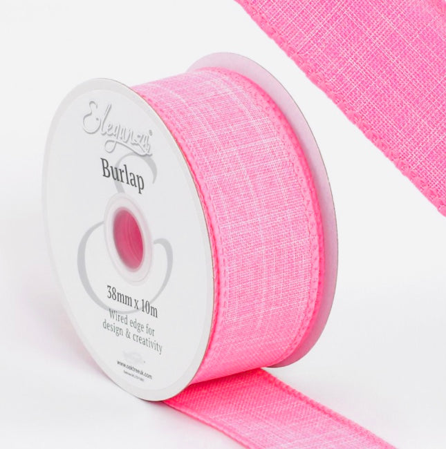 1.5 inch wired ribbon light pink full roll 10 meters