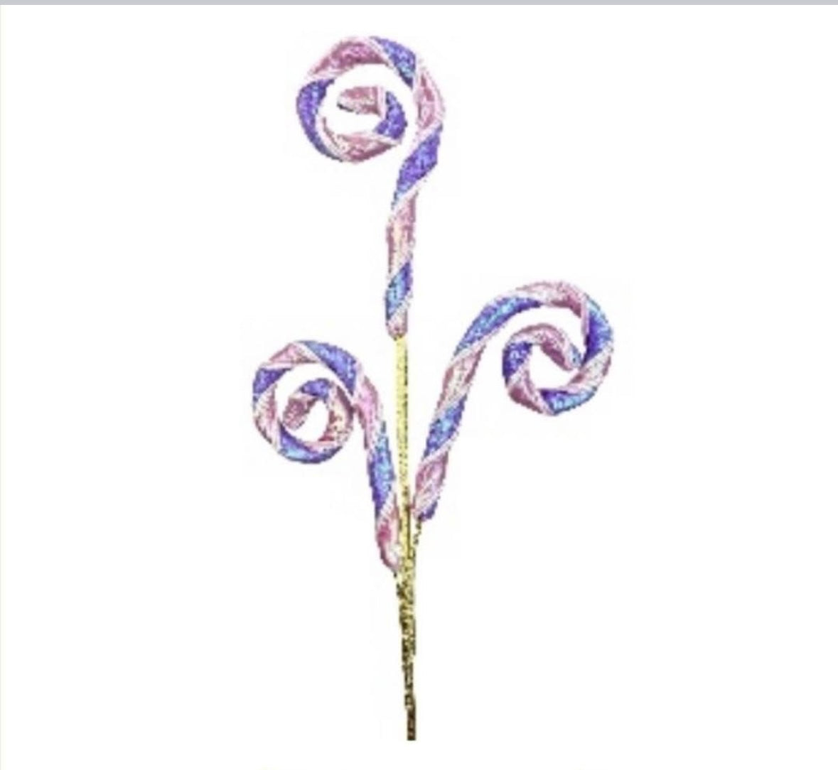 Pink and purple spiral curly spray