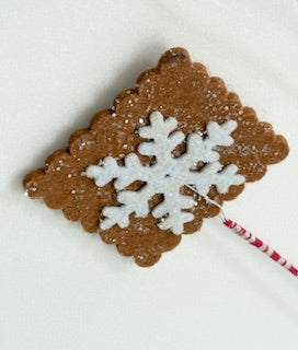 Double sided gingerbread Snowflake Pick – Rustic Christmas Decorative Stem for Wreaths, Trees & Holiday Floral Arrangements