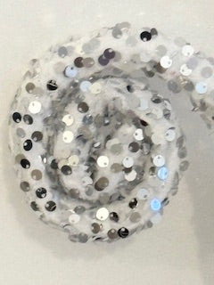White and silver Glitter sequin Spiral Pick – Sparkling Decorative Stem for Crafts, Wreaths & Floral Arrangements