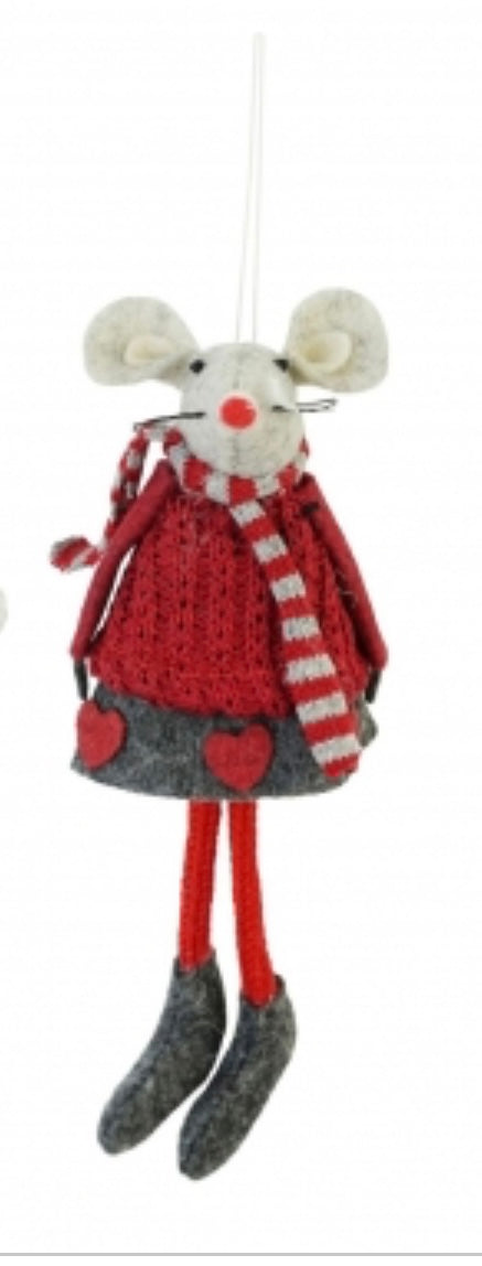 Knitted Mouse Dangly Legs
