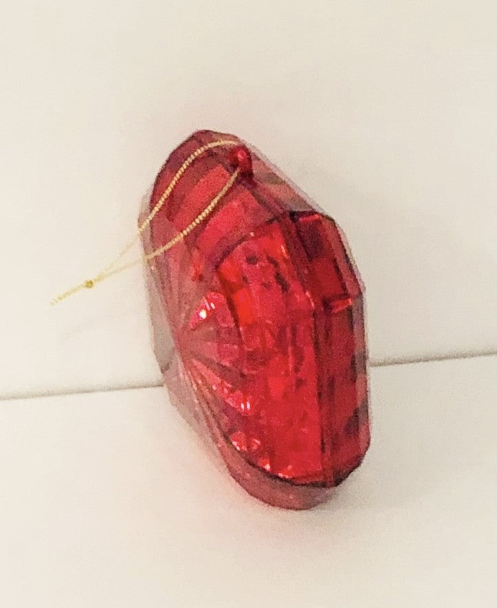 Decorative plastic acrylic lightweight square shaped red Crystal gem, Christmas decoration, tree decoration