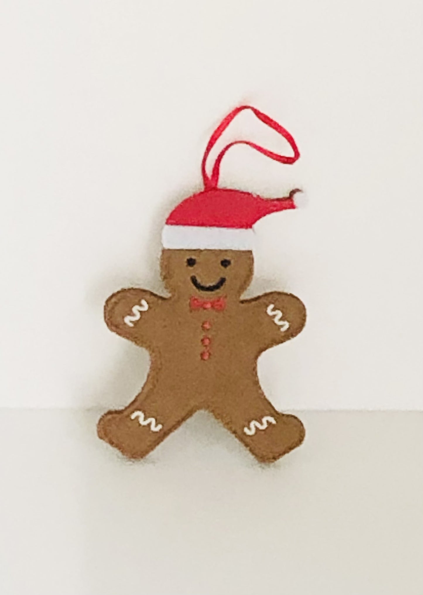 set of 3 Gingerbread Man Ornament with Santa Hat – Cute Christmas Tree Decoration