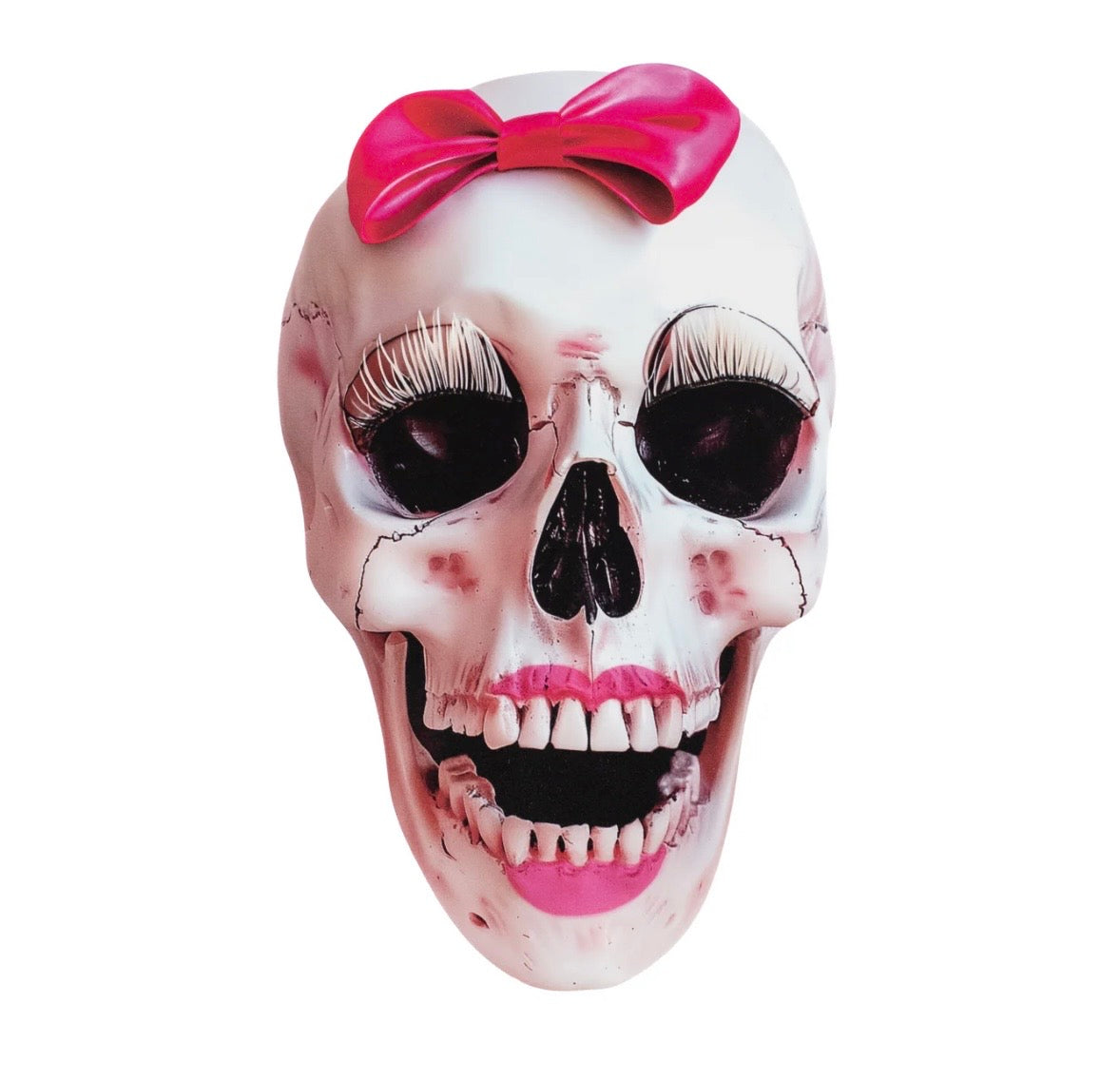 Lightweight foamex pink skull sign 10.5” tall 6.5” wide