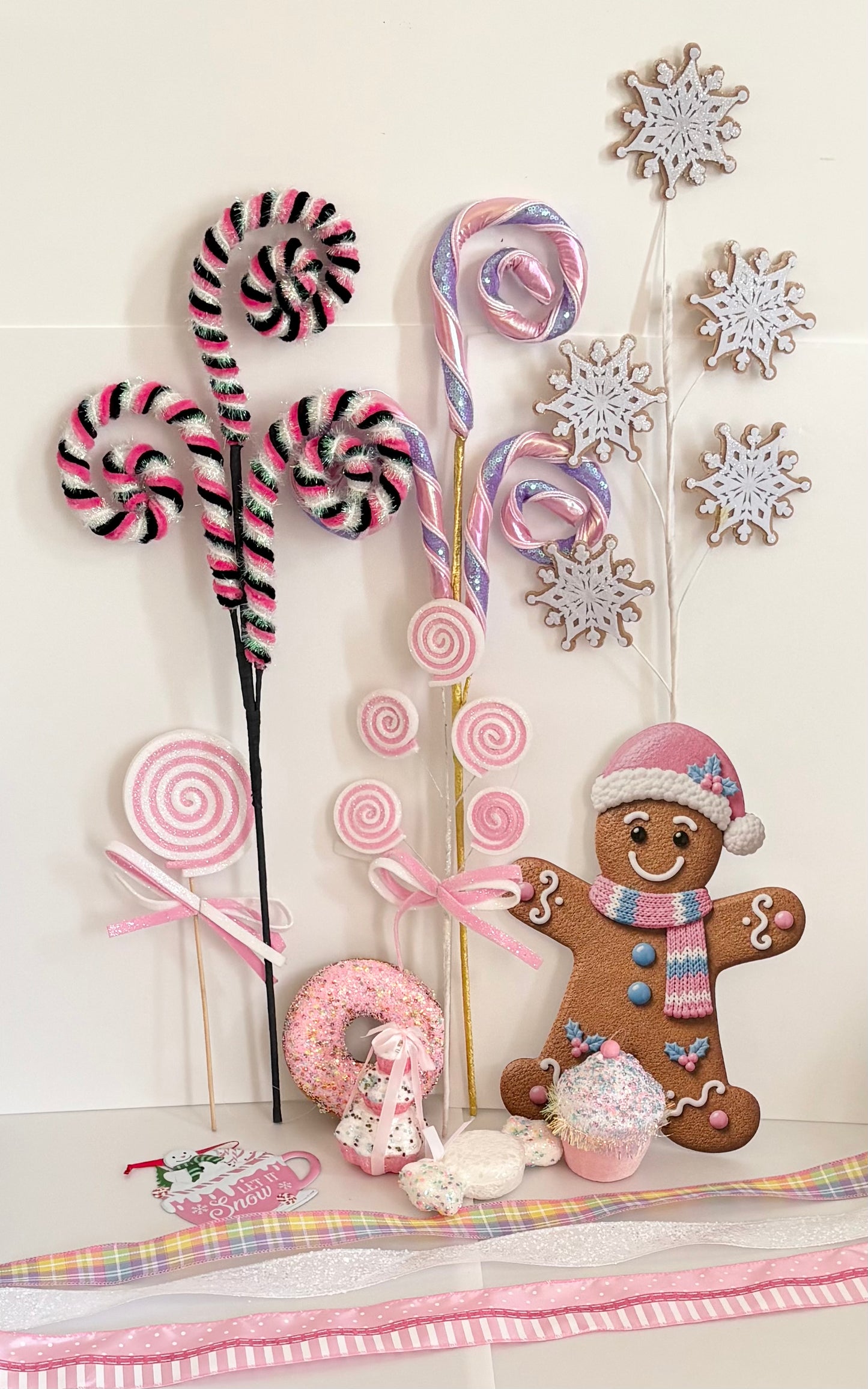 Pink gingerbread sign set, 3 options to choose from