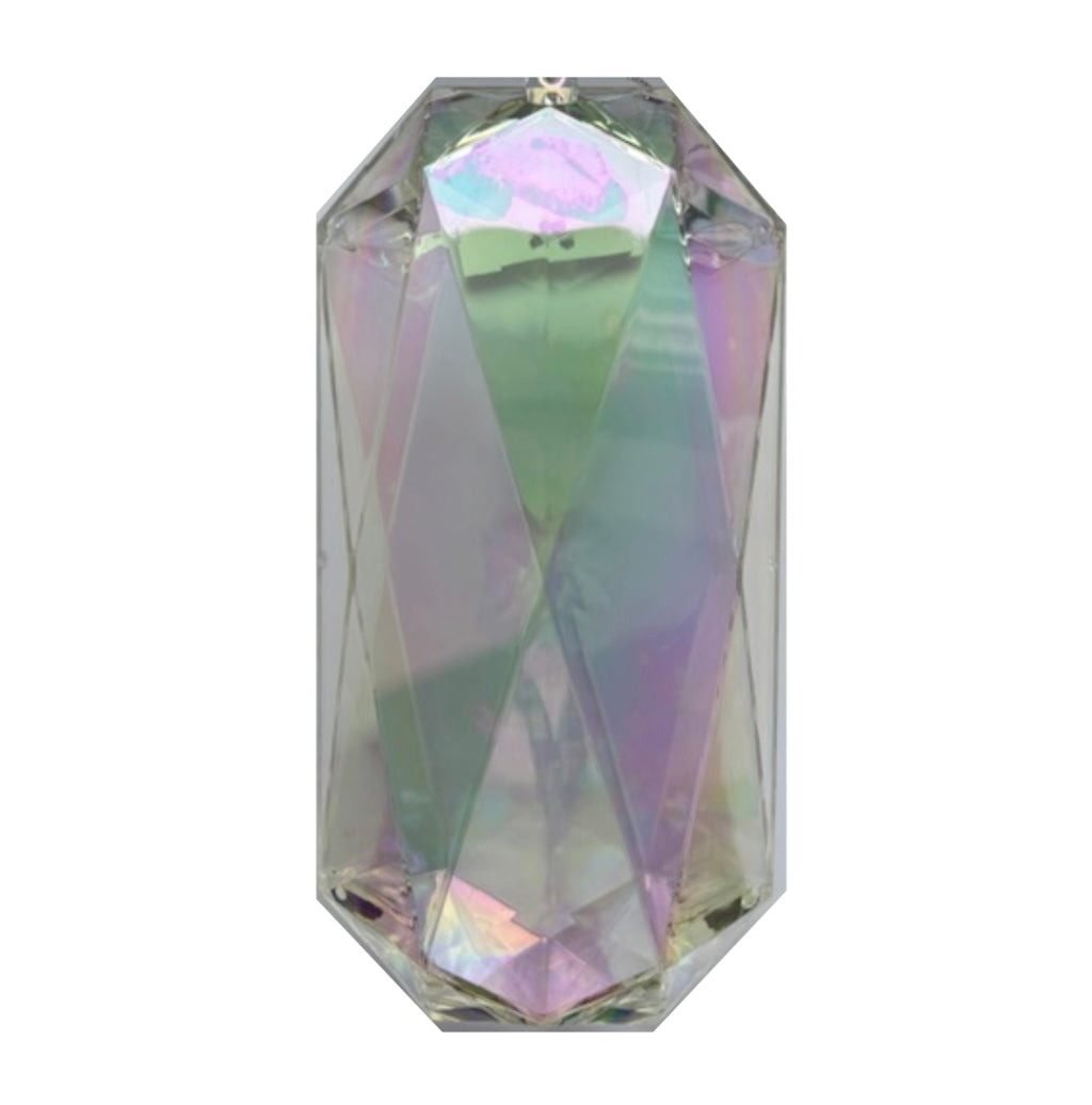 Oblong iredescent acrylic gem
