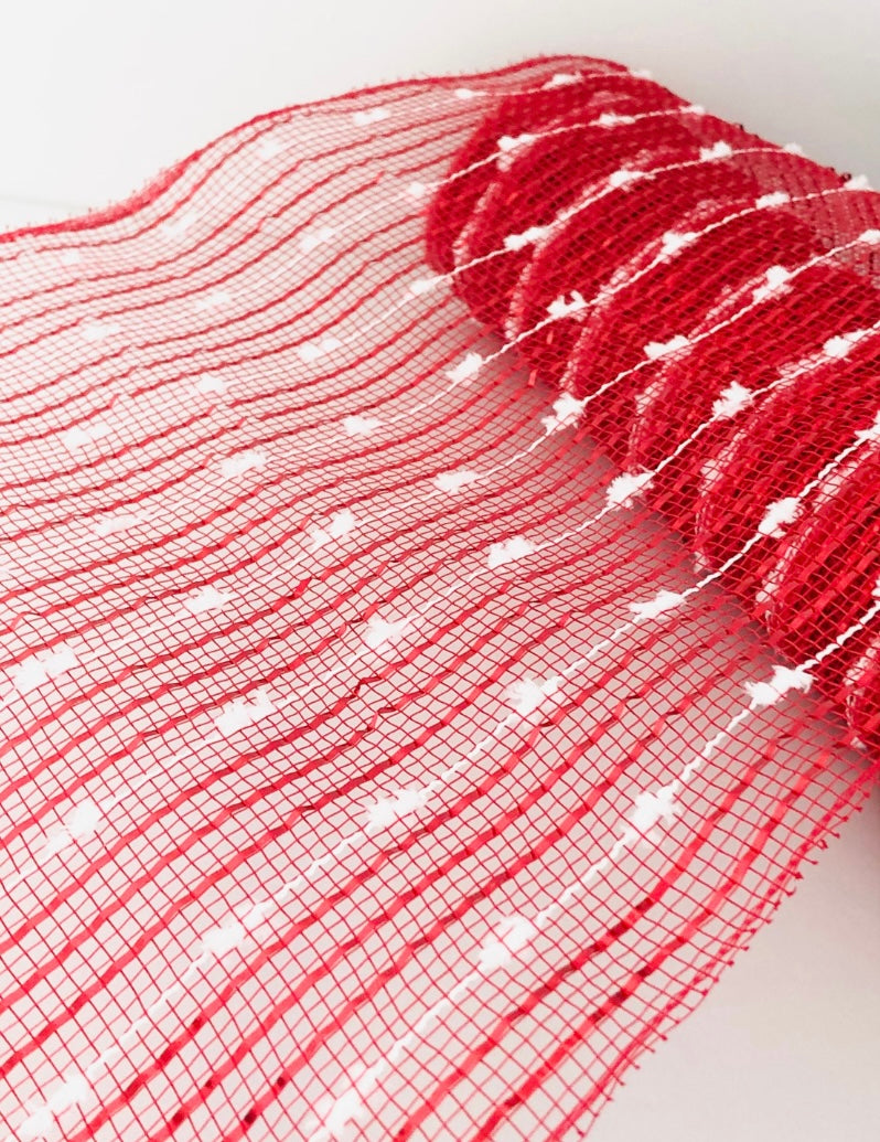 10 inch x 10 yards, polly deco mesh bobble red , Spring, summer, Halloween, Christmas