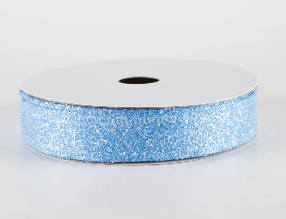 USA 7/8 blue candy glitter satin, full roll 10 yards