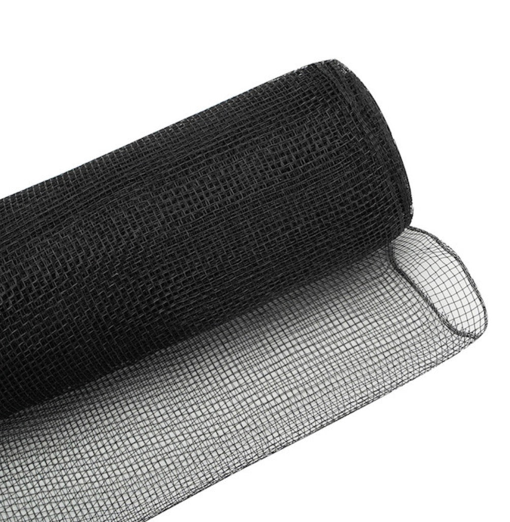 Mesh plain black 25 cm x 10 yards