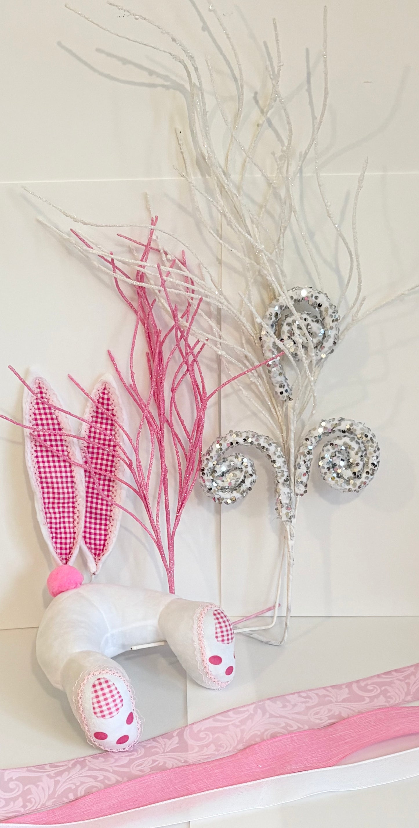 Pink and white bunny butt set