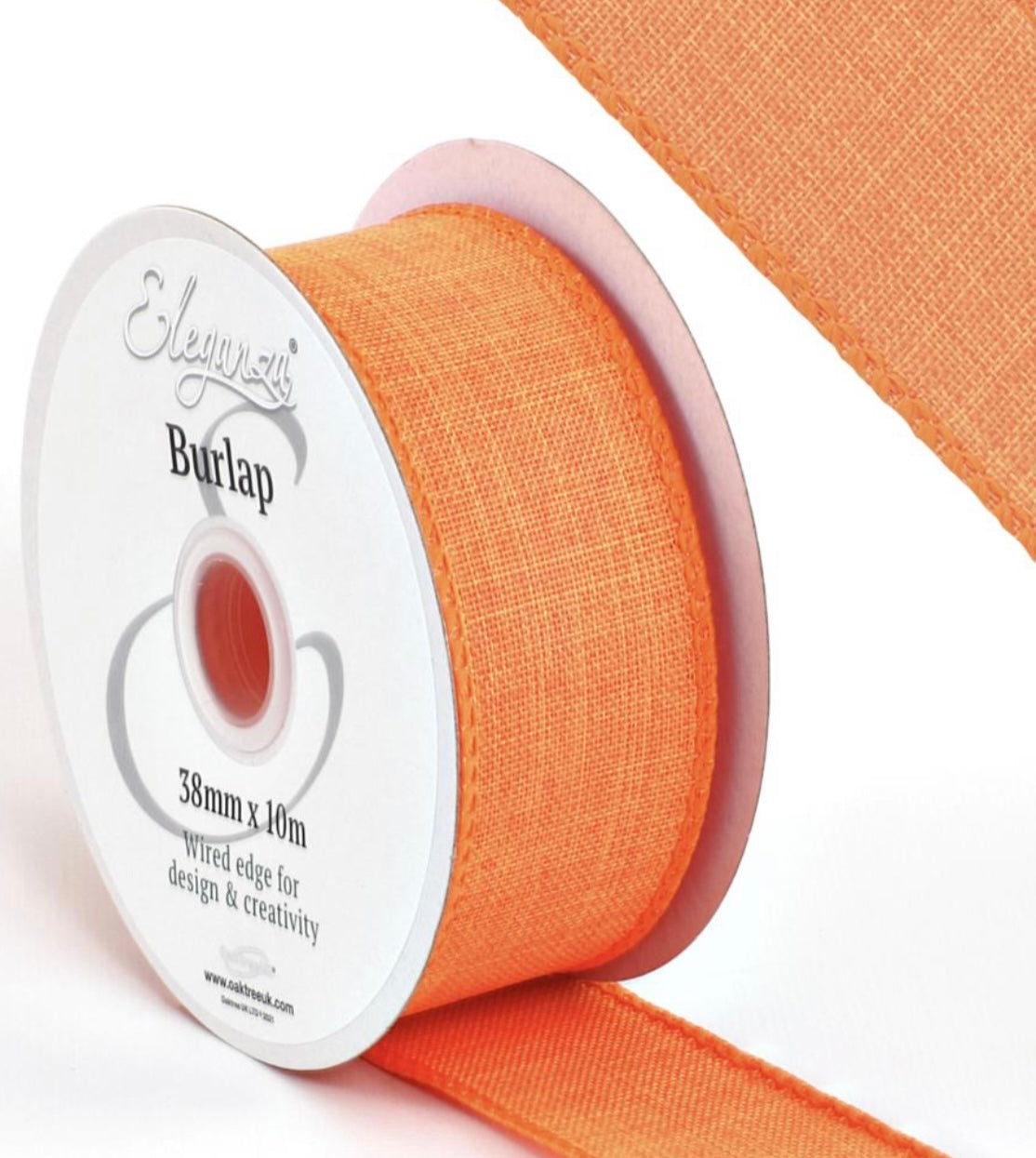 1.5 inch wired ribbon orange full roll 10 meters