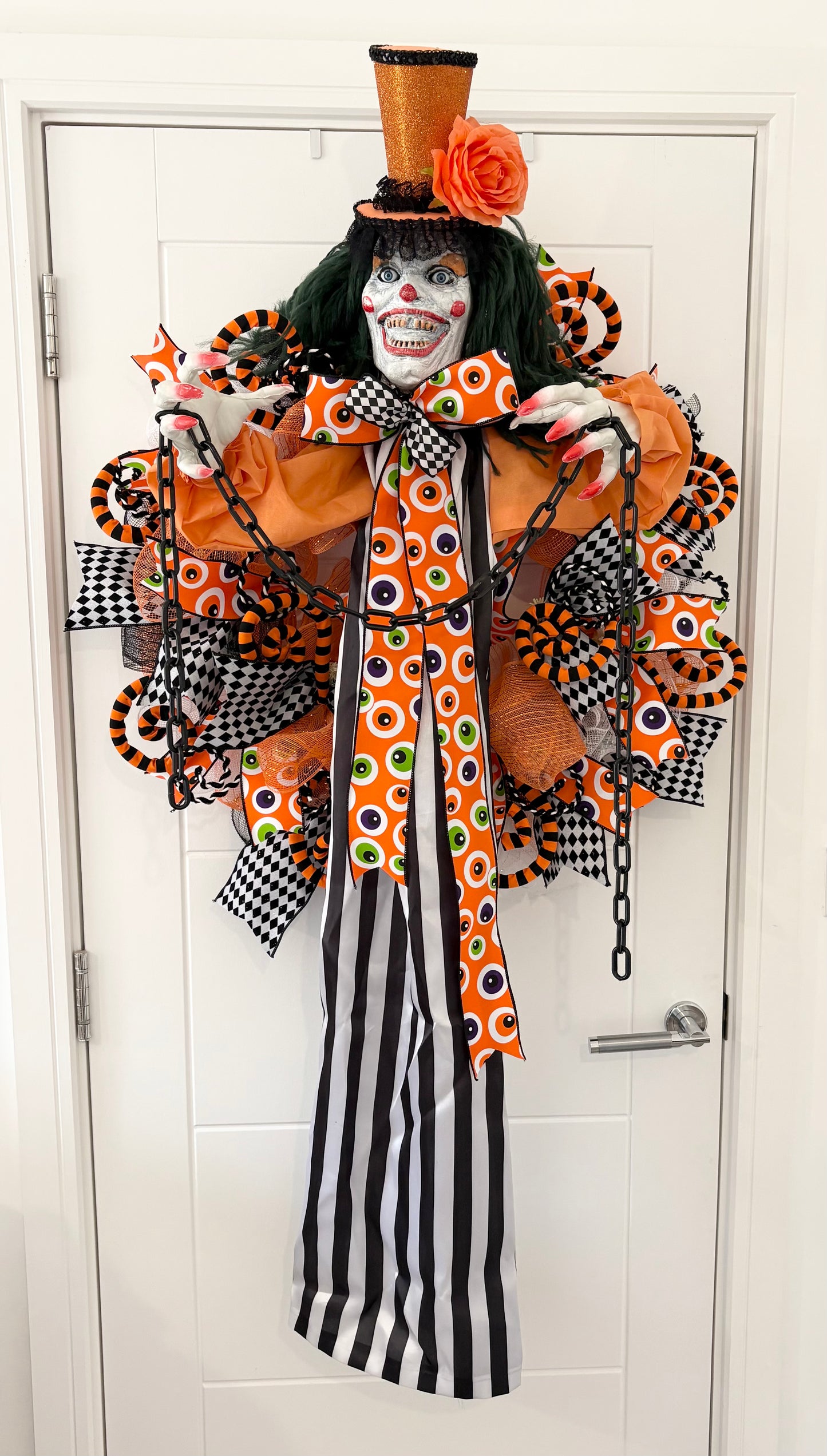 XL Halloween clown door decor