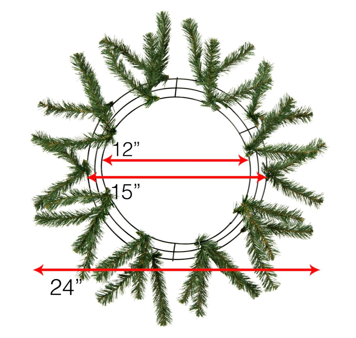 USA 15-24” work wreath frame green