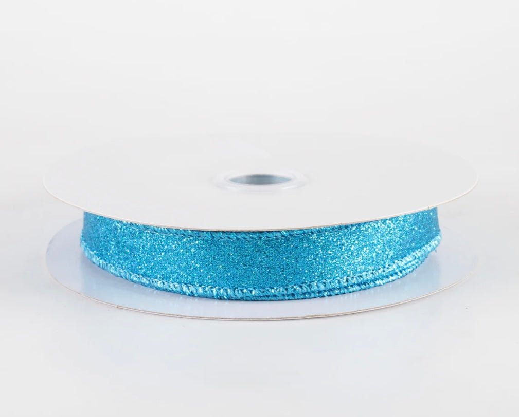 USA 5/8” shimmer glitter wired ribbon, full roll 10 yards
