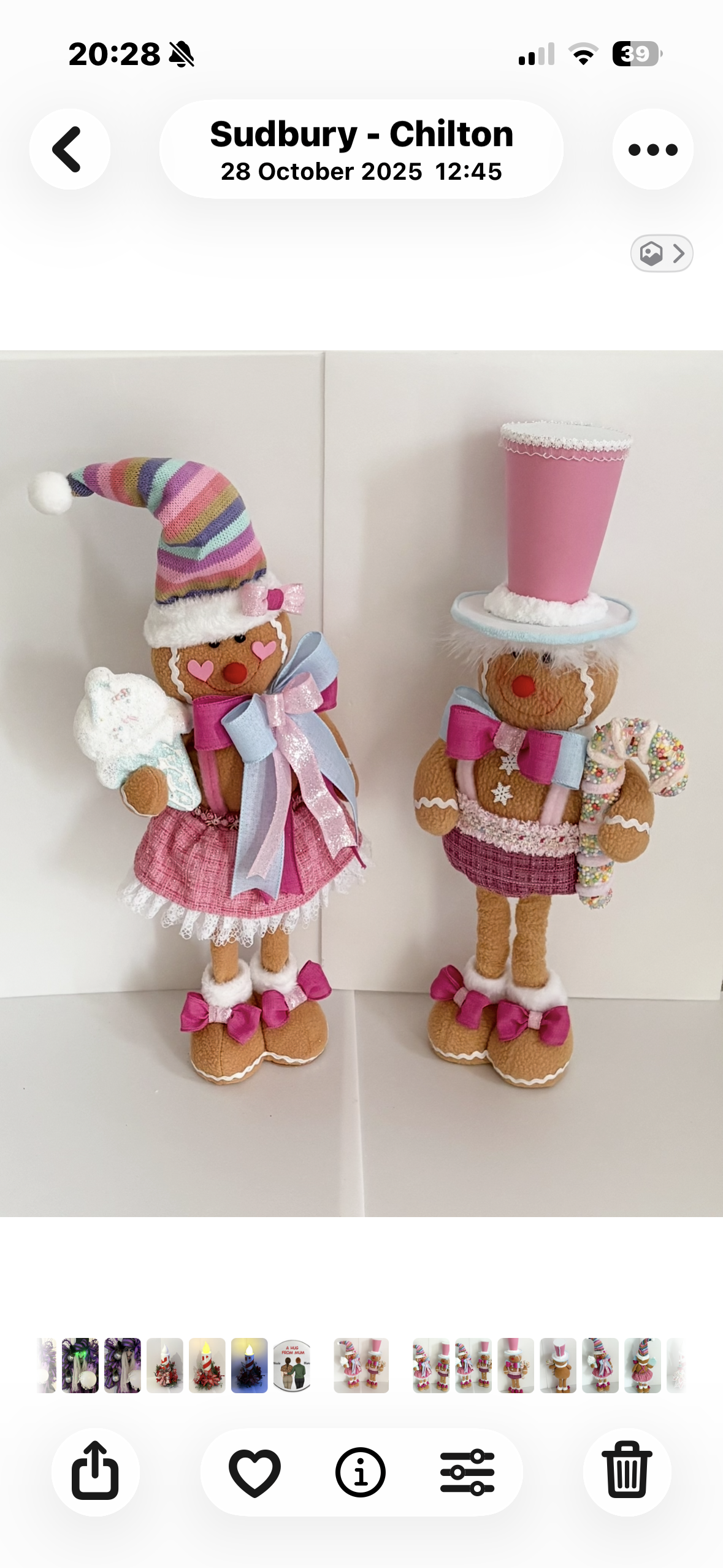 Gingerbread pastel couple with extendable legs, Holiday Decoration, Christmas decor