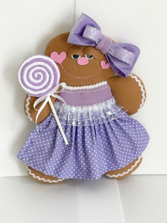 Gingerbread girl attachment in lilac