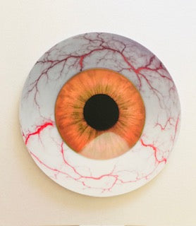 Eyeball sign 5 inch disk, uv protected, lightweight foamex, comes in 4 colours