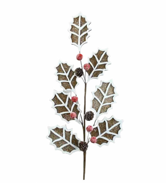 Gingerbread holly cookie  7 leaves