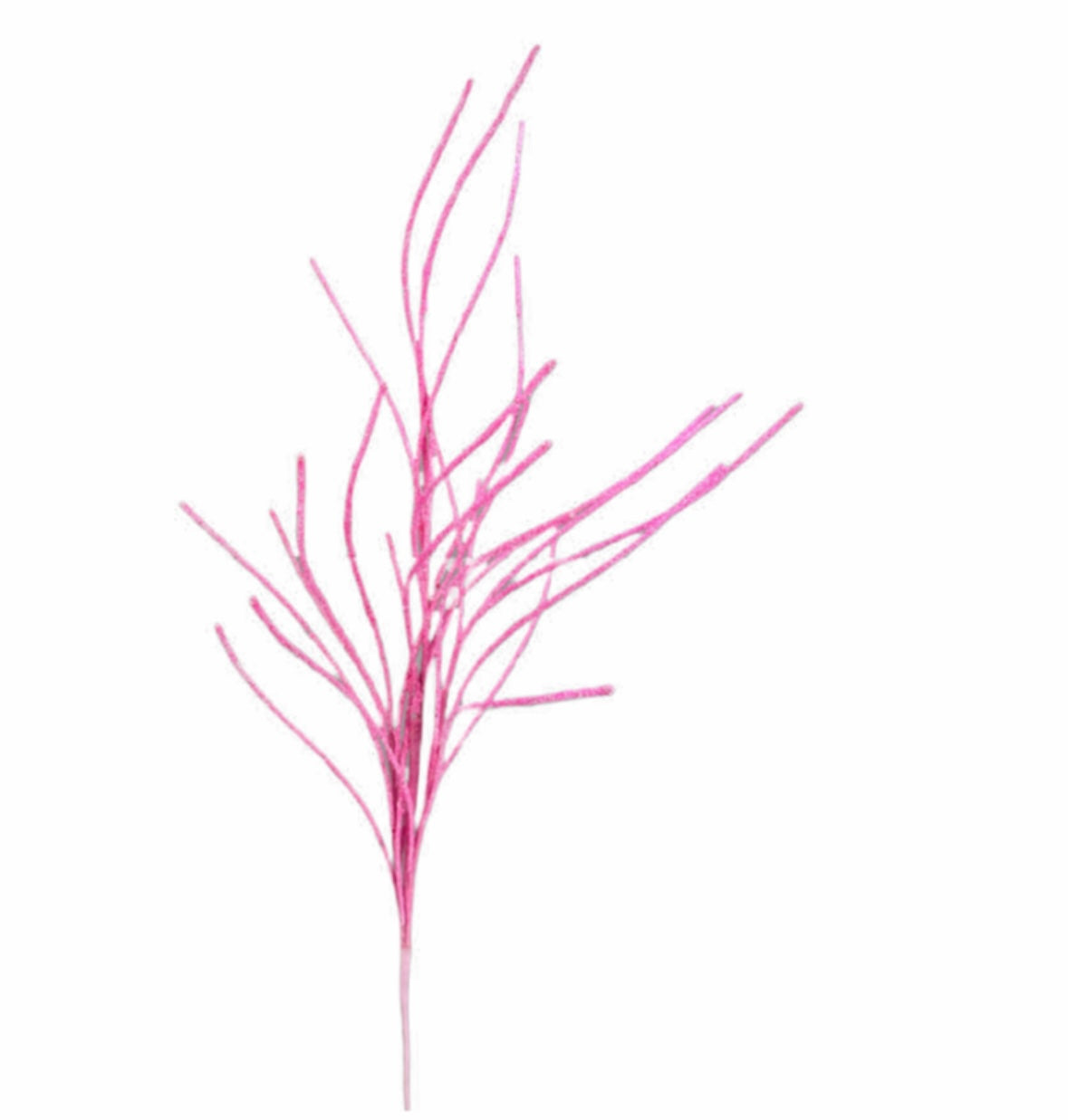 Pink glitter twig spray