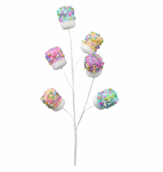 Fake Marshmallow sprinkle pick 6 marshmallows