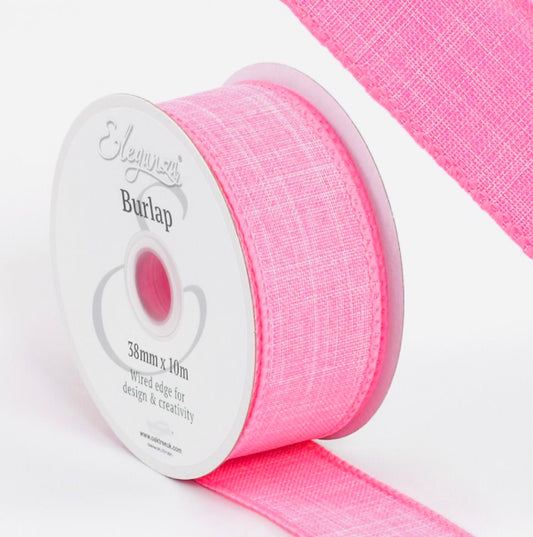 1.5 inch wired ribbon light pink full roll 10 meters