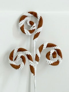 Gingerbread velvet Candy Swirl Pick with White Icing – Christmas Holiday Decoration