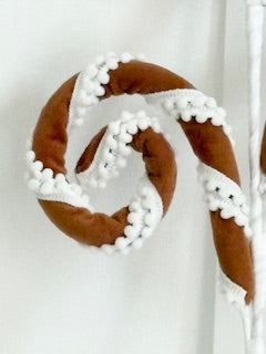 Gingerbread velvet Candy Swirl Pick with White Icing – Christmas Holiday Decoration