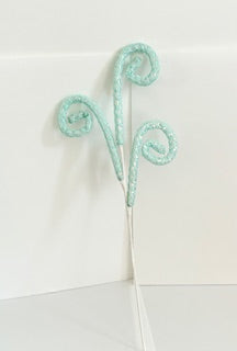 Mint Glitter Spiral Pick – Sparkling Decorative Stem for Crafts, Wreaths & Floral Arrangements