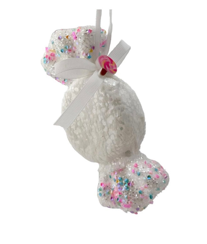 Artificial glitter foam small white sweet