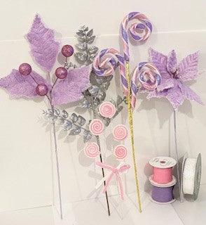 004 Tree topper kit, pink and lilac
