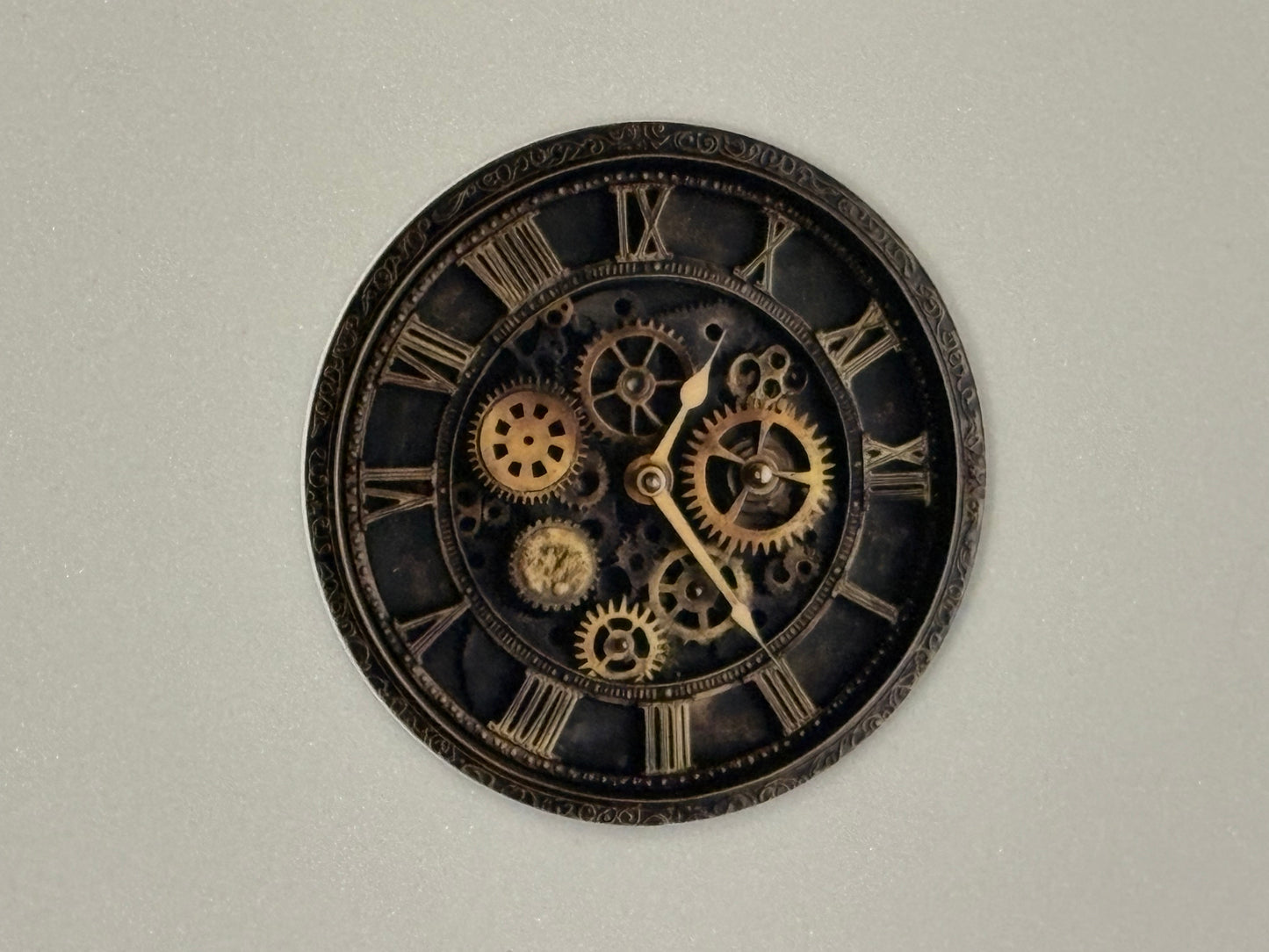 001 steampunk clock sign 6 inches, uv protected, lightweight foamex