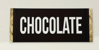 Pastel choc signs UV protected, lightweight, foamex, 25cm x 10cm