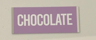 Pastel choc signs UV protected, lightweight, foamex, 25cm x 10cm