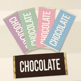 Pastel choc signs UV protected, lightweight, foamex, 25cm x 10cm