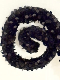 Black Glitter sequin Spiral Pick – Sparkling Decorative Stem for Crafts, Wreaths & Floral Arrangements