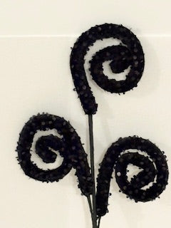 Black Glitter sequin Spiral Pick – Sparkling Decorative Stem for Crafts, Wreaths & Floral Arrangements