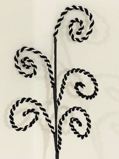 Pk of 6 small black and white spiral chenille stems