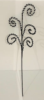 Pk of 6 small black and white spiral chenille stems