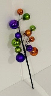 Halloween mixed sized ball pick, orange, purple and green