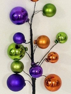Halloween mixed sized ball pick, orange, purple and green