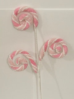 Pink two tone spiral Pick –  Decorative Stem for Christmas Wreaths, Trees & Floral Arrangements