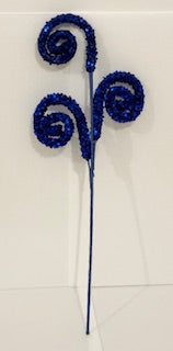 Blue Glitter sequin Spiral Pick – Sparkling Decorative Stem for Crafts, Wreaths & Floral Arrangements