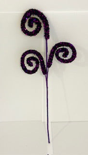 Purple Glitter sequin Spiral Pick – Sparkling Decorative Stem for Crafts, Wreaths & Floral Arrangements