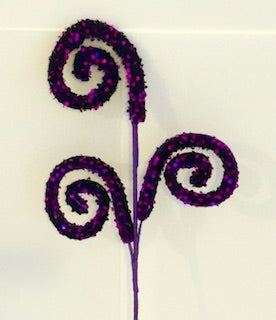 Purple Glitter sequin Spiral Pick – Sparkling Decorative Stem for Crafts, Wreaths & Floral Arrangements