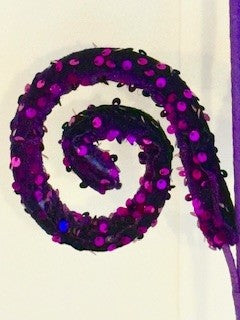 Purple Glitter sequin Spiral Pick – Sparkling Decorative Stem for Crafts, Wreaths & Floral Arrangements