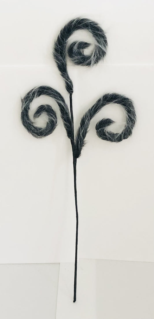 curly curl fluffy in black and gray spray