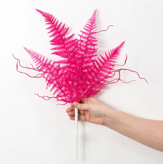USA 20” plastic fern neon pink
