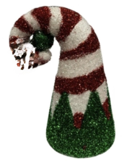  Candy Cane Elf Hat 16x29cm Pick