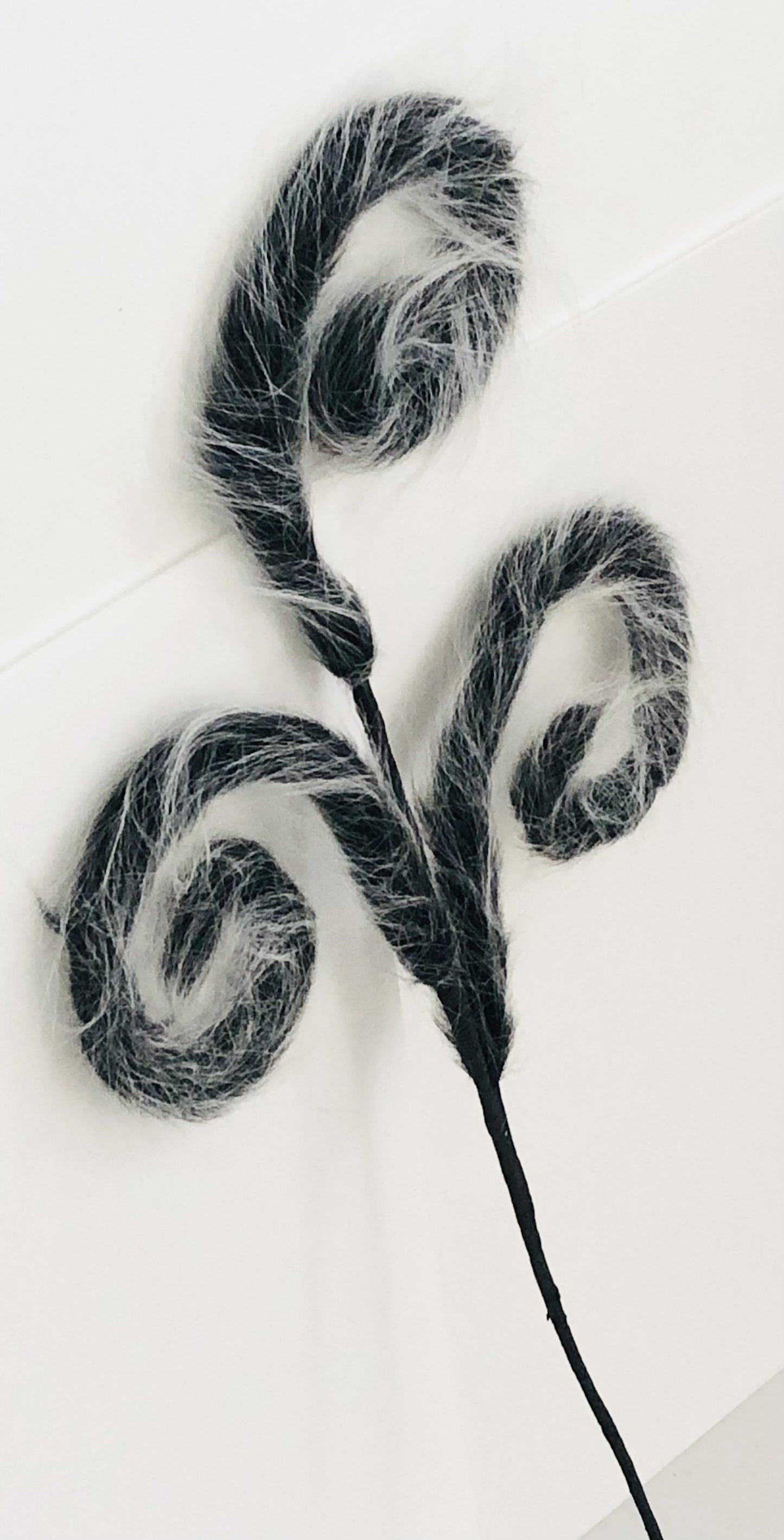 curly curl fluffy in black and gray spray