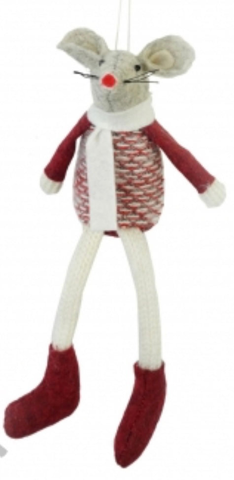 Knitted Mouse Dangly Legs